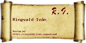 Ringvald Iván névjegykártya